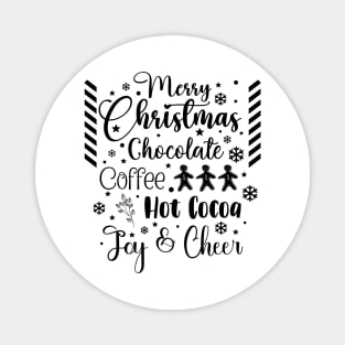 Merry Christmas in Dark Font Magnet